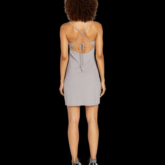NWOT Small Volcom knit slip dress, Daze grey - Picture 6 of 9